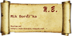 Mik Boróka névjegykártya